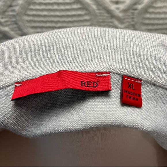 RED BY CYRUS |  Gray 3/4th Sleeve Tight Knit Ruffled Collar Sweater - Picture 6 of 8